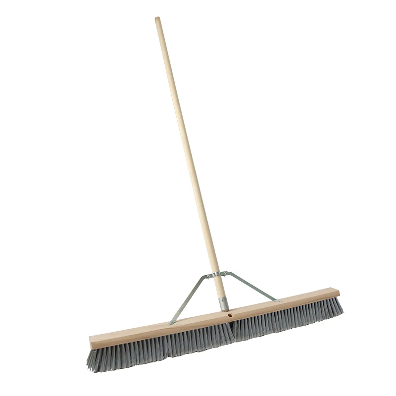 All-purpose 24' 36' Hardwood Block Stiff Fine Poly Flagged Bristles Sweep Push Broom for sweeping dust fine heavy debris