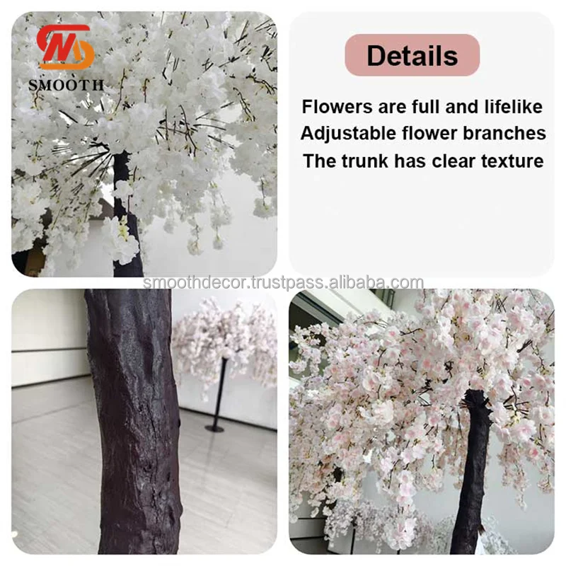 SMOOTH 310cm Large Sakura Tree Wedding Backdrop Aisle Decoration Cherry Blossom Flower Artificial Tree