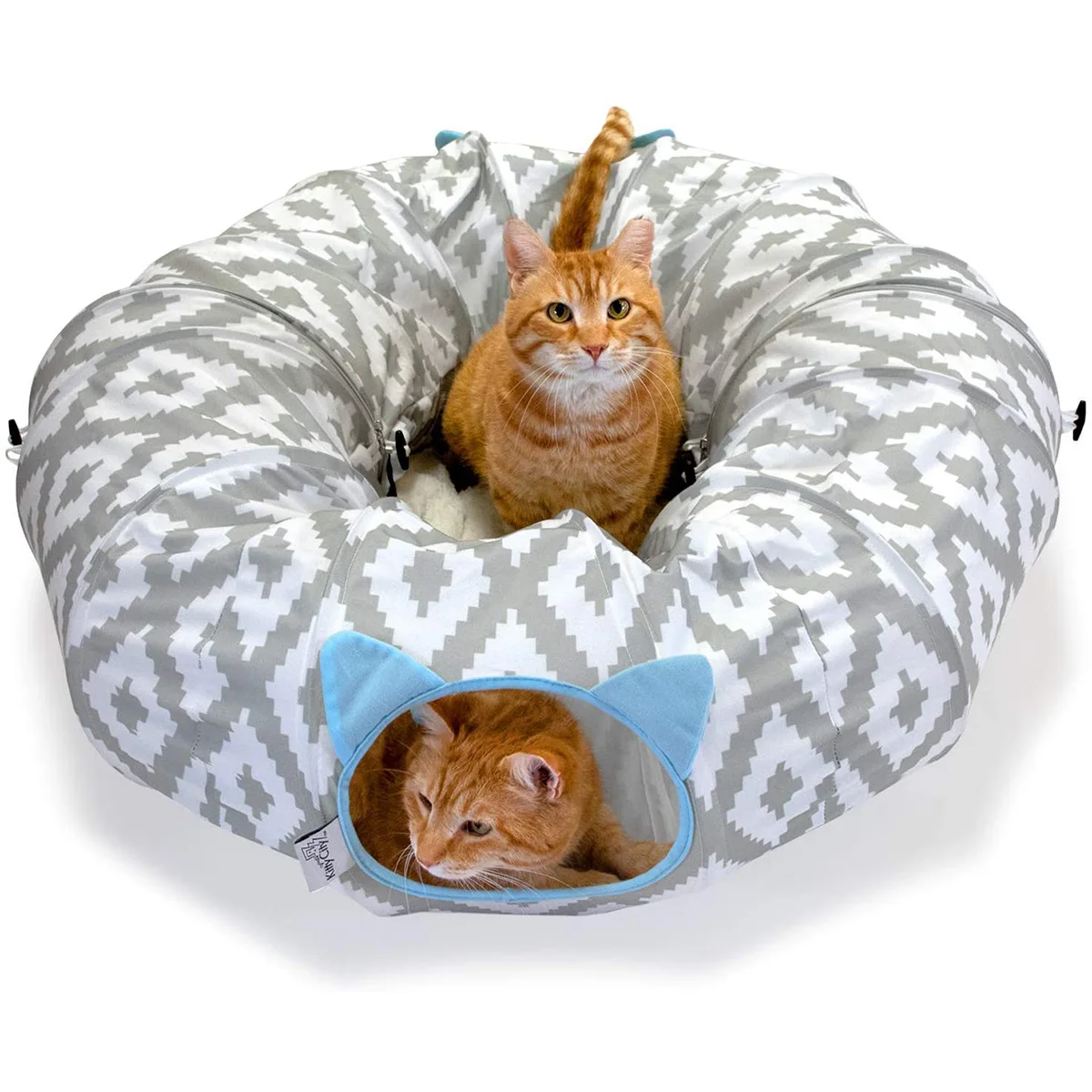 Foldable Cat Tunnel Bed with Soft Cushion