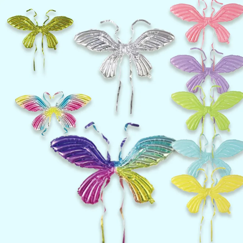 Foil Back-mounted large butterfly angel wings balloon Makaron gradient birthday photo props balloon