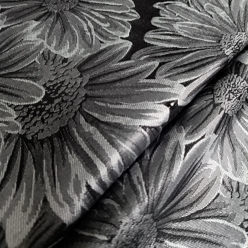 Hot Selling large floral Polyester 3D Jacquard Brocade Fabric For Dress