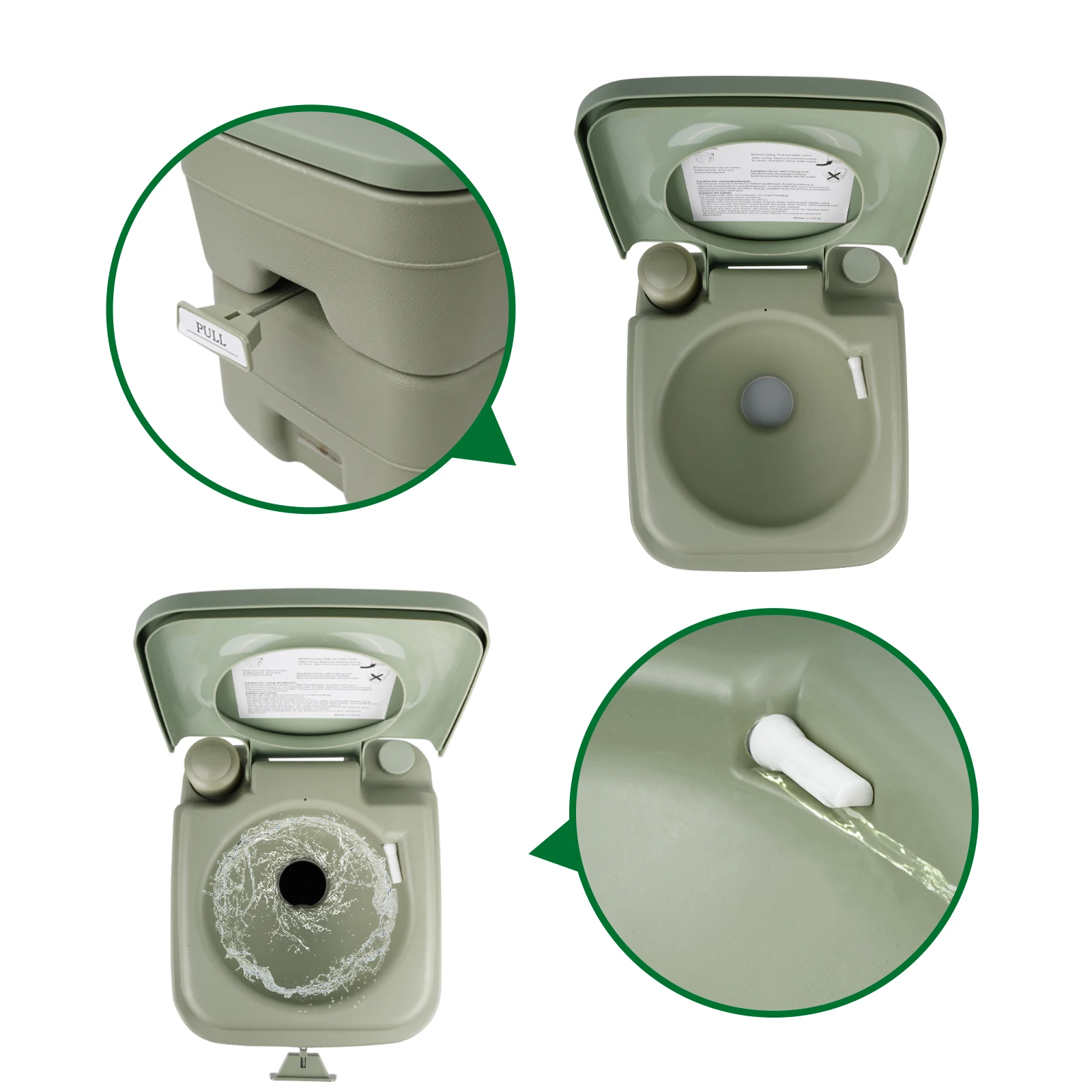 Outdoor Plastic Retractable Portable Mobile Toilet Movable Camping WC Folding Toilet Portable Car With Spray And Bag