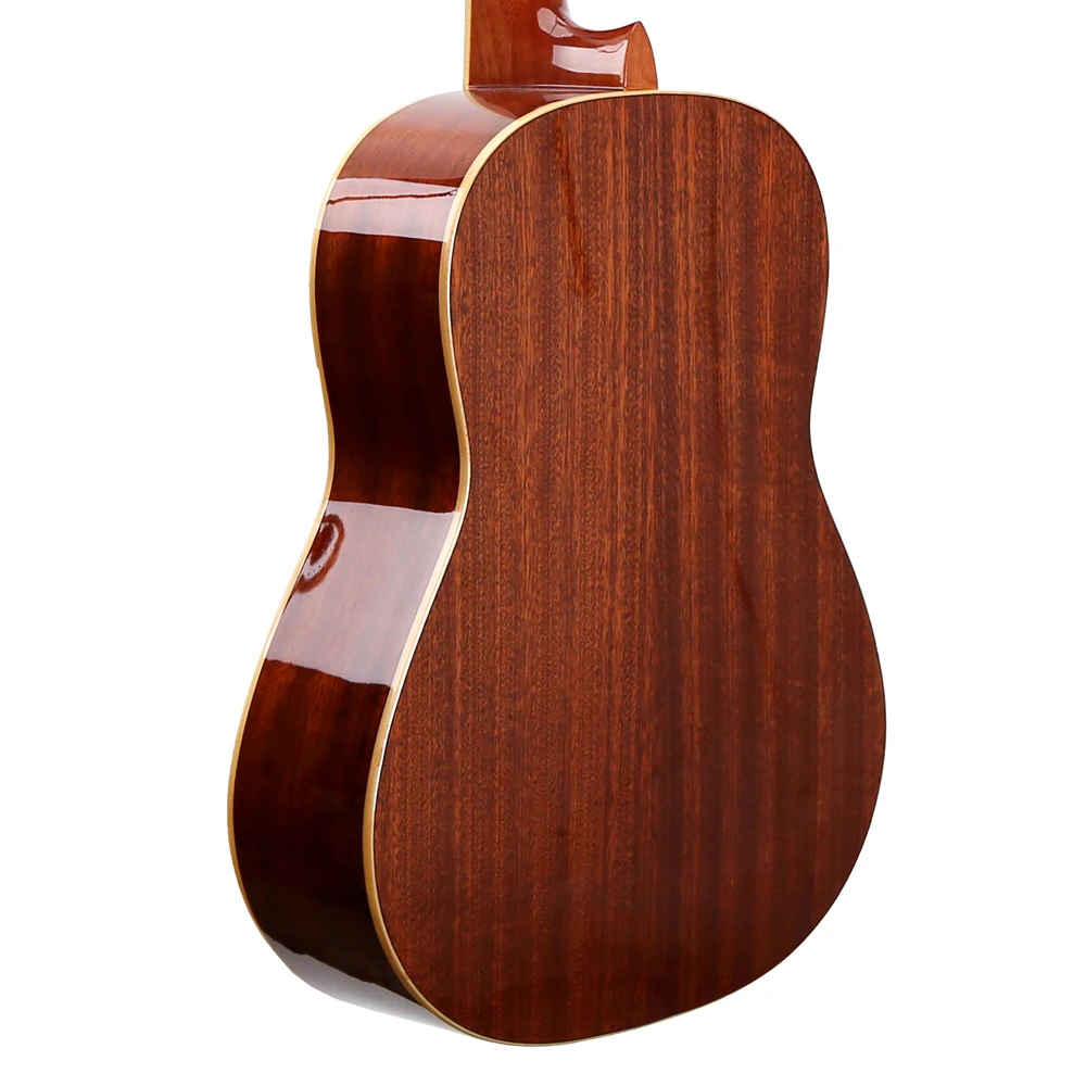 High Grade China OEM Wholesale Solid Sapele Body Blackwood Bridge Glossy Classical Guitar Factory Price For Sale