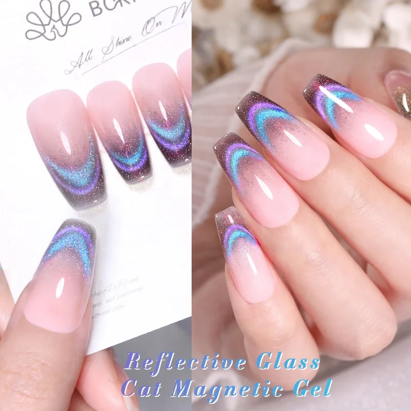 BORN PRETTY Popular Reflective Glass Cat Eye Magnetic Esmaltes En Gel UV Nails Cateye Gel Polish with Your Own Logo