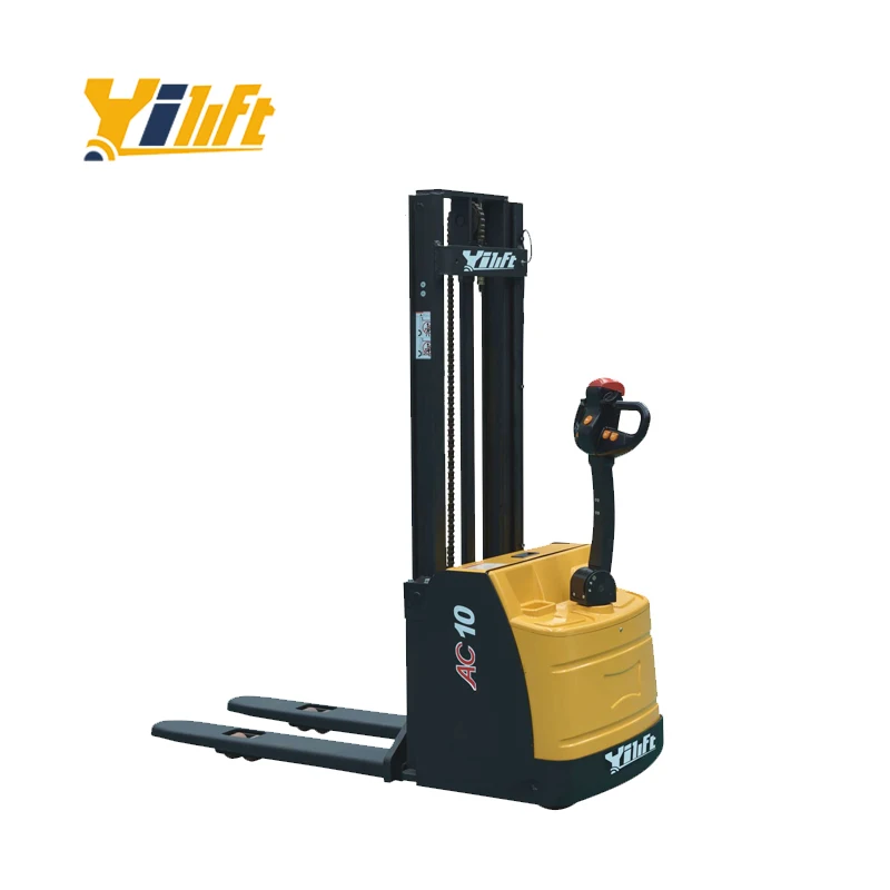 High Quality 2 Tons 2.5 Meters Stand On Driving Full Electric Stackers