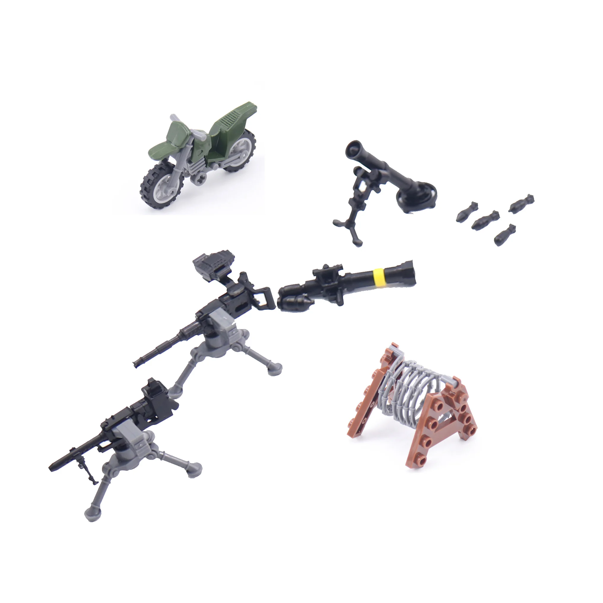 Army Set for Mini Bricks Soldier Figures Military Weapon Gun Equipment Small Particle Assembled Building Blocks Accessories Toy