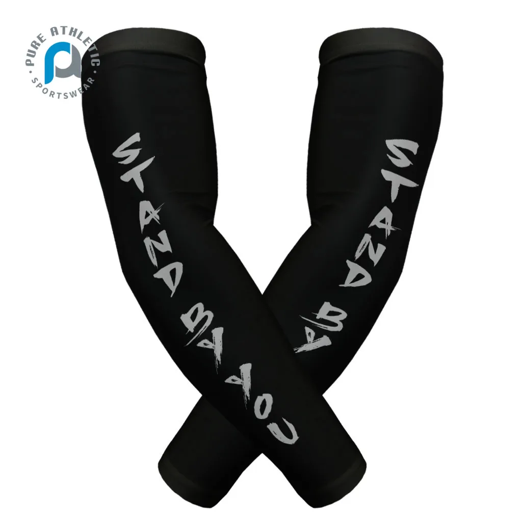 Однотонные черные солнцезащитные рукава для бейсбола футбола спортивные с логотипом велосипедные охлаждающие