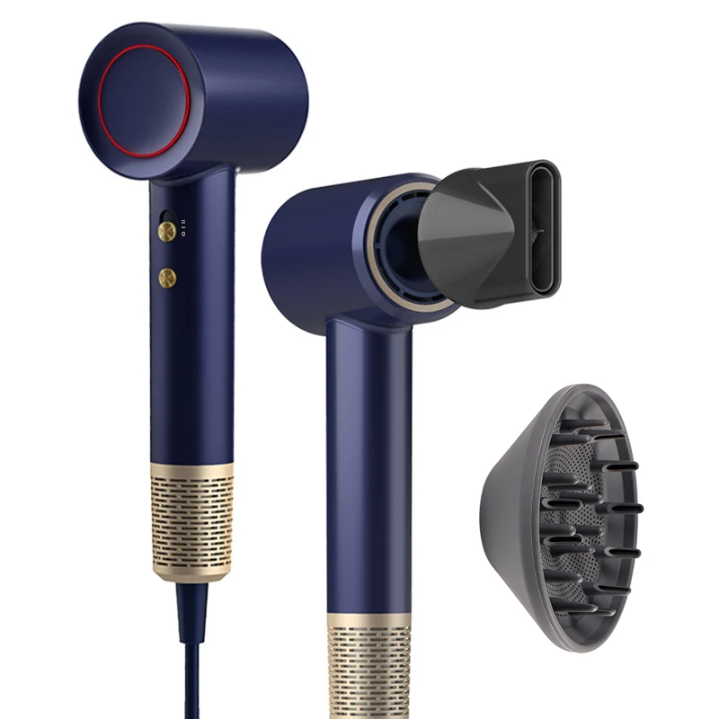 Negative Ionic Blow Dryer with Diffuser Nozzle 110000 RPM High Speed for Fast Drying Low Noise Hair Dryer