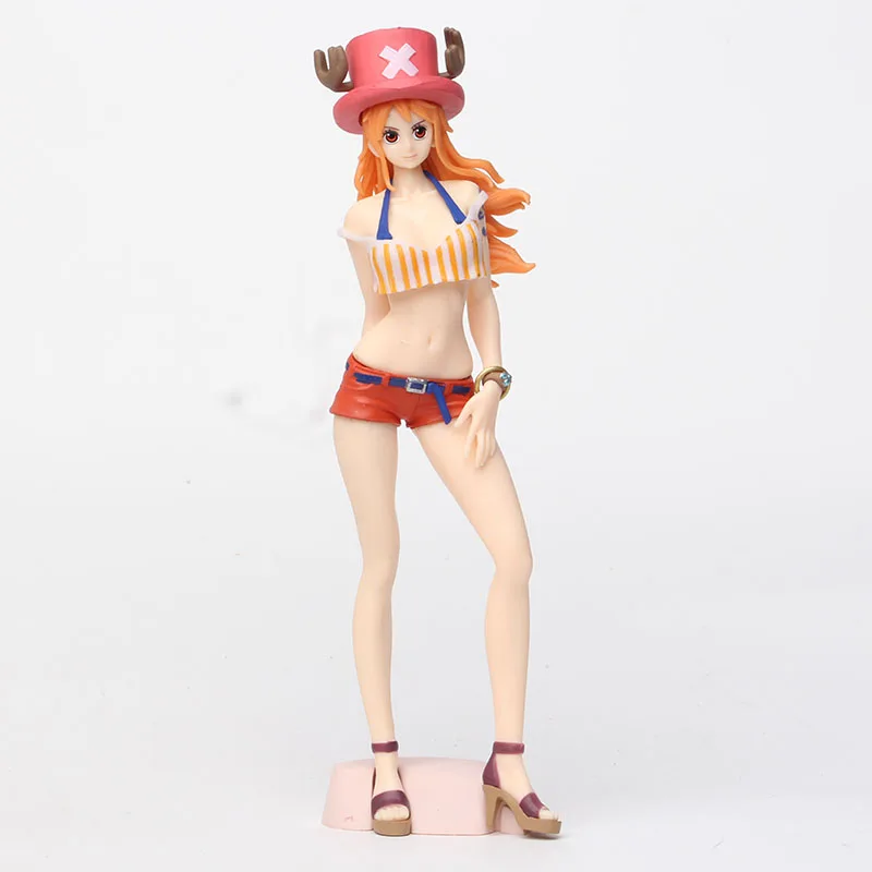 Hot anime Figure one pieces PVC figure Sexy Girl Nami action figure Deep Blue Belt Qiao Ba Hat sex gilr plastic