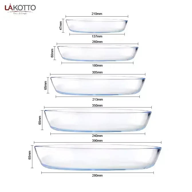 High borosilicate glass baking dish heat-resistant rectangular fish plate oval baked rice plate fruit plate