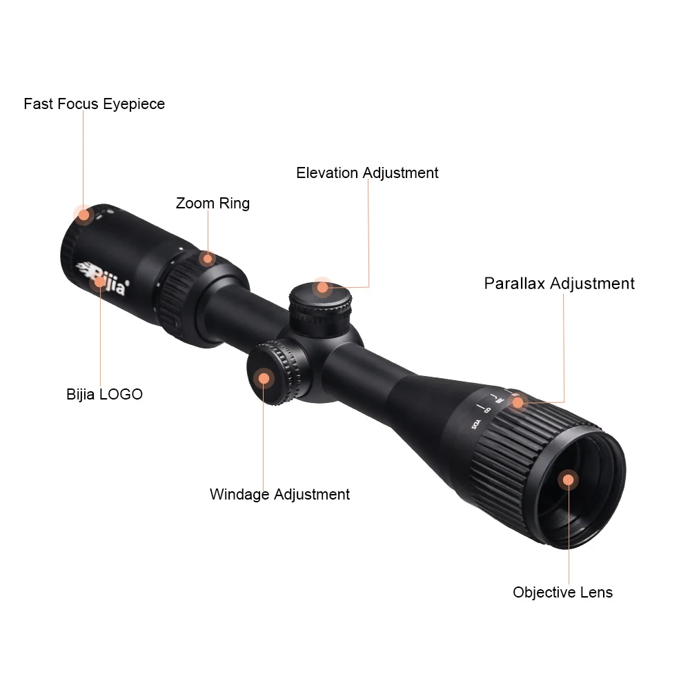 Ударопрочный водонепроницаемый оптический прицел BIJIA 3-9X40 Mil Dot Scope 30
