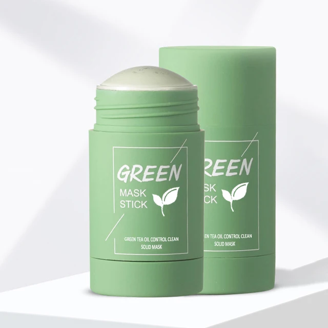 Product Manufacturer Green mask stick Deep Cleansing Blackhead Remover Acne Green Tea face Stick Solid Mask