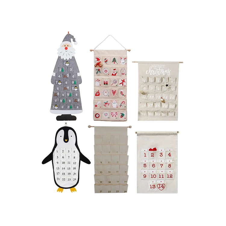 Custom Blank Canvas Fabric Advent Calendar Personalized Sublimation Christmas Countdown Calendar Wall Hanging Xmas Calendar