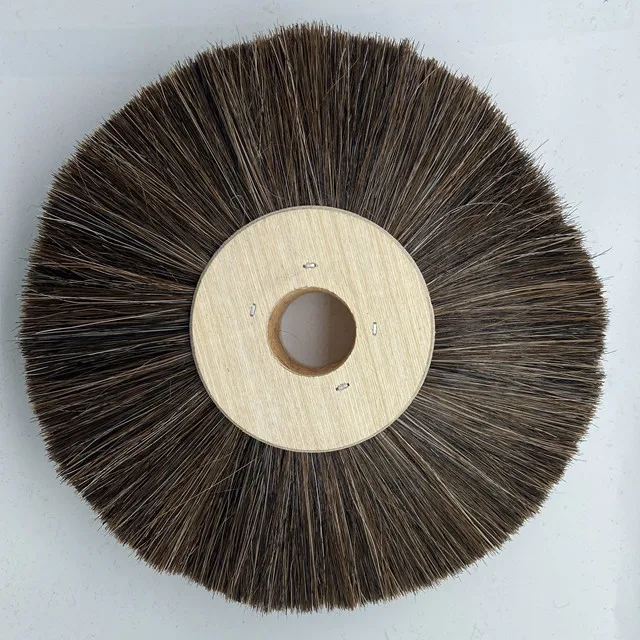 Abrasive Horse  Hair  round Brush Wood Mops and Round Brushes Rotary  for polishing and shining  as Mops and   Brushes Rotary
