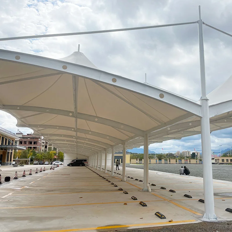 Outdoor Tensioning Membrane Canopy Project Sunshade Electric Vehicle Charging Pile Car E-Bike Charger Canopy Membrane Structure