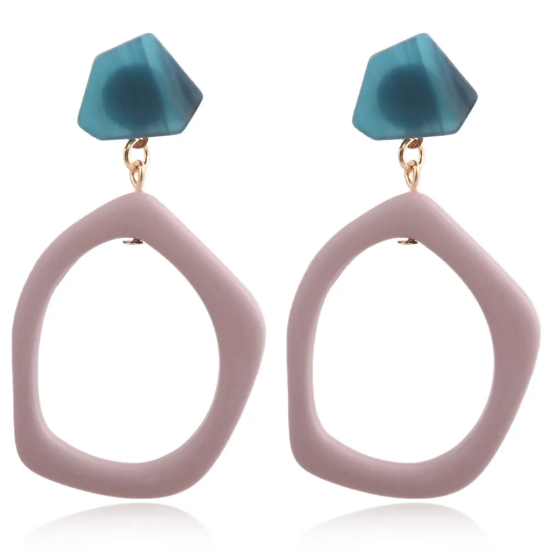Female Jewelry Temperament Statement Irregular Acrylic Dangle Earrings Acetic Acetate Board Geometric Acrylic Drop Earrings