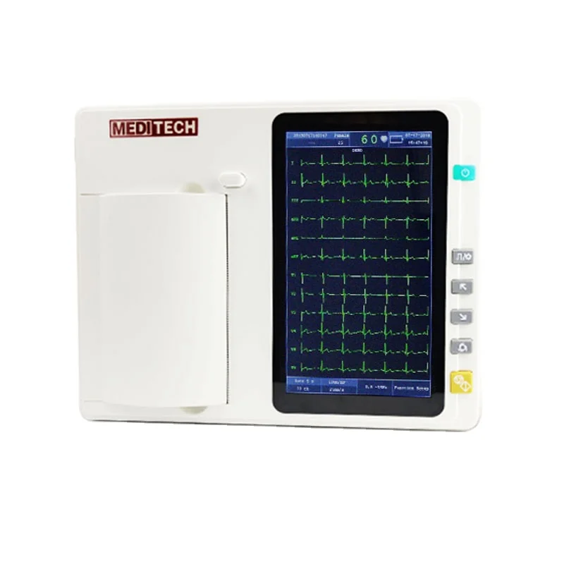 EKG6A Portable ECG Keyboard: Touch Display Screen, Thermal Printer, Data Transfer, 1000 Record Storage