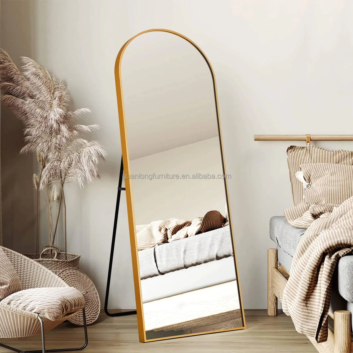 Modern Simple Style Irregular Full Length Mirror Dressing Fitting Standing Floor Mirror for Bedroom Room Living Room Furniture