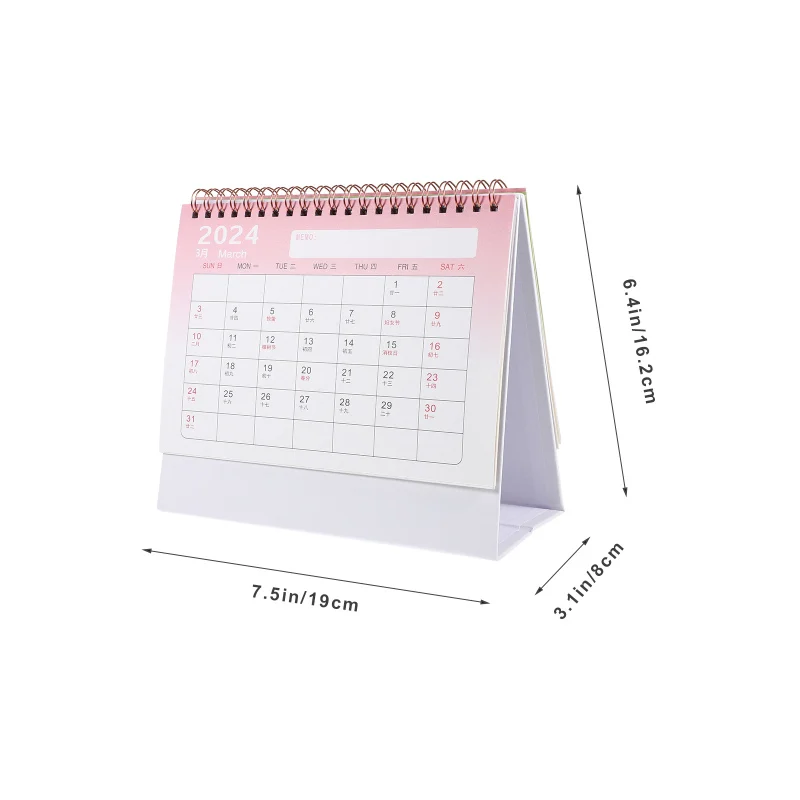 Custom New Design Large Double Hardcover Calendars Desktop Cartoon Desk Calendar