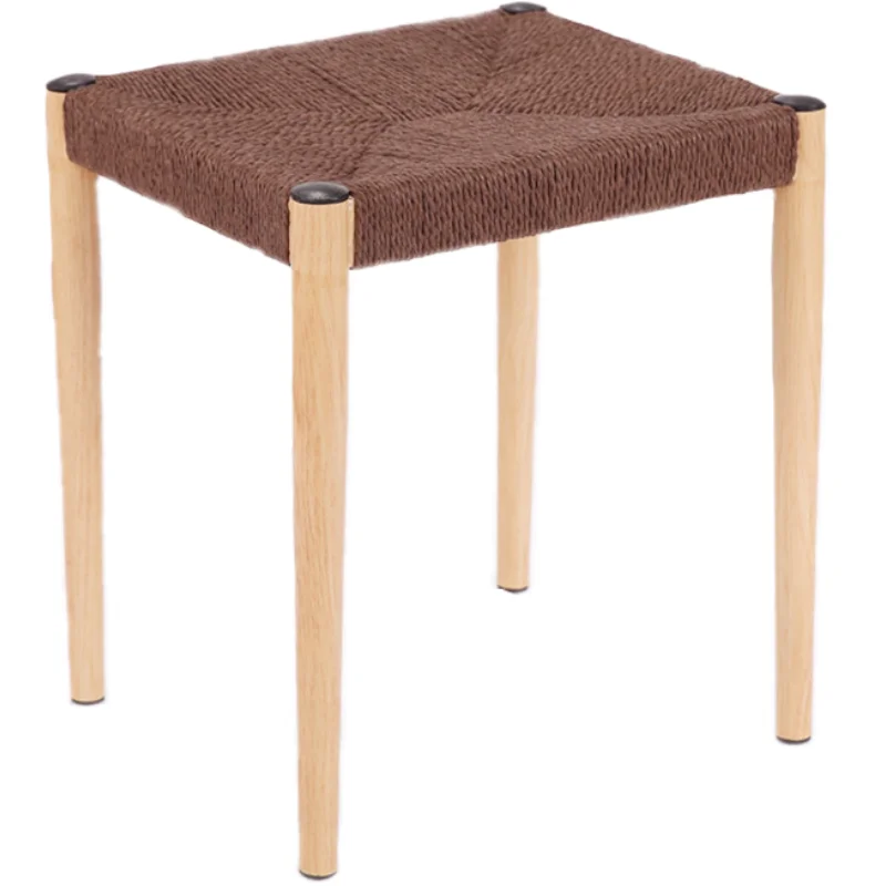 Source manufacturers hand-woven rattan chair stool hemp rope iron wholesale dining chair stool leisure