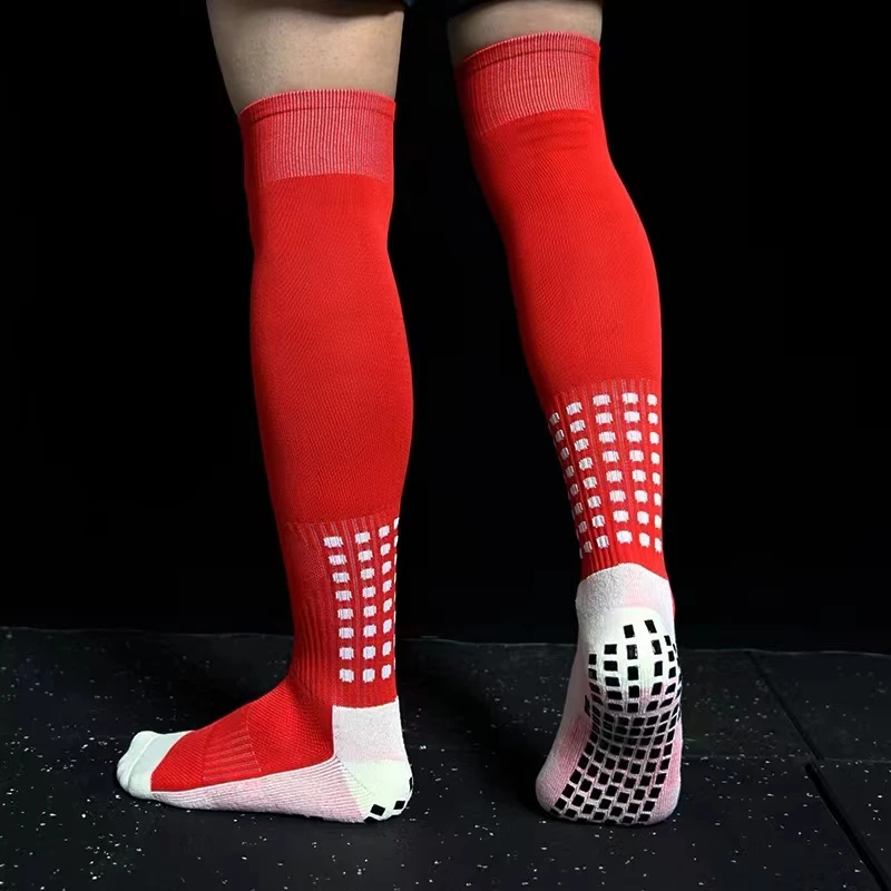 Wholesale anti slip long football socks custom logo socks for soccer