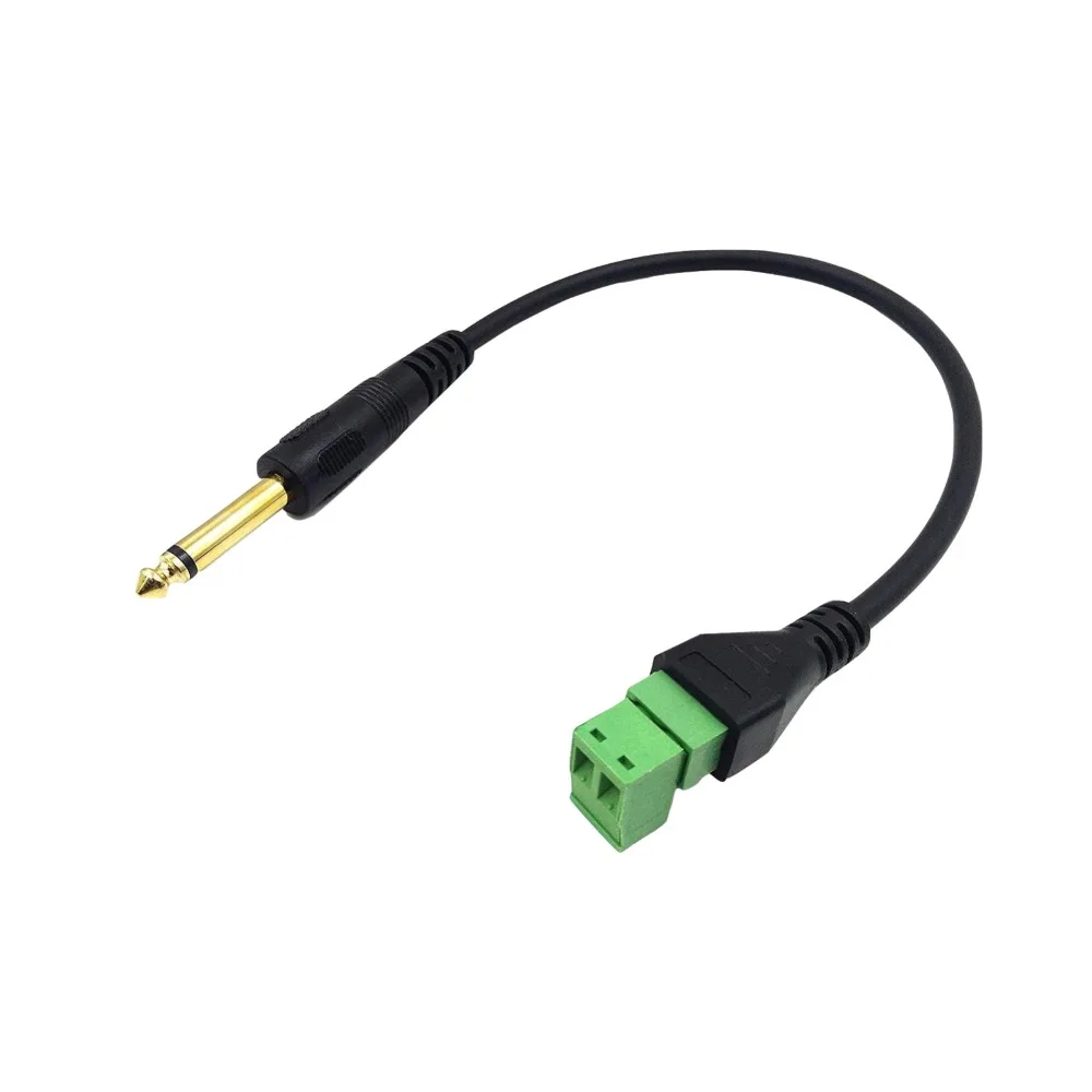 6.35mm Audio Mono Male to 2Pin Screw Terminal Female 30cm Converter Adapter Connector Cable Wire Audio 6.35mm Gold-plated Male