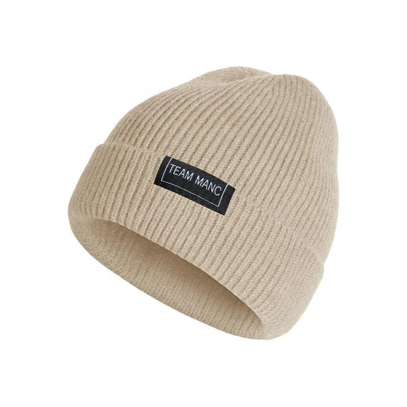 Boxun Wholesale Customized Custom Logo Monochrome Outdoor Windproof Winter Kids Children Knitted Beanie Hat