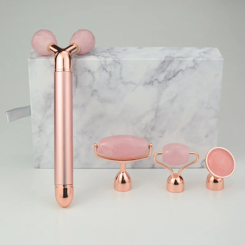 Electric Vibrating  Rose Quartz Jade Face Roller Massager