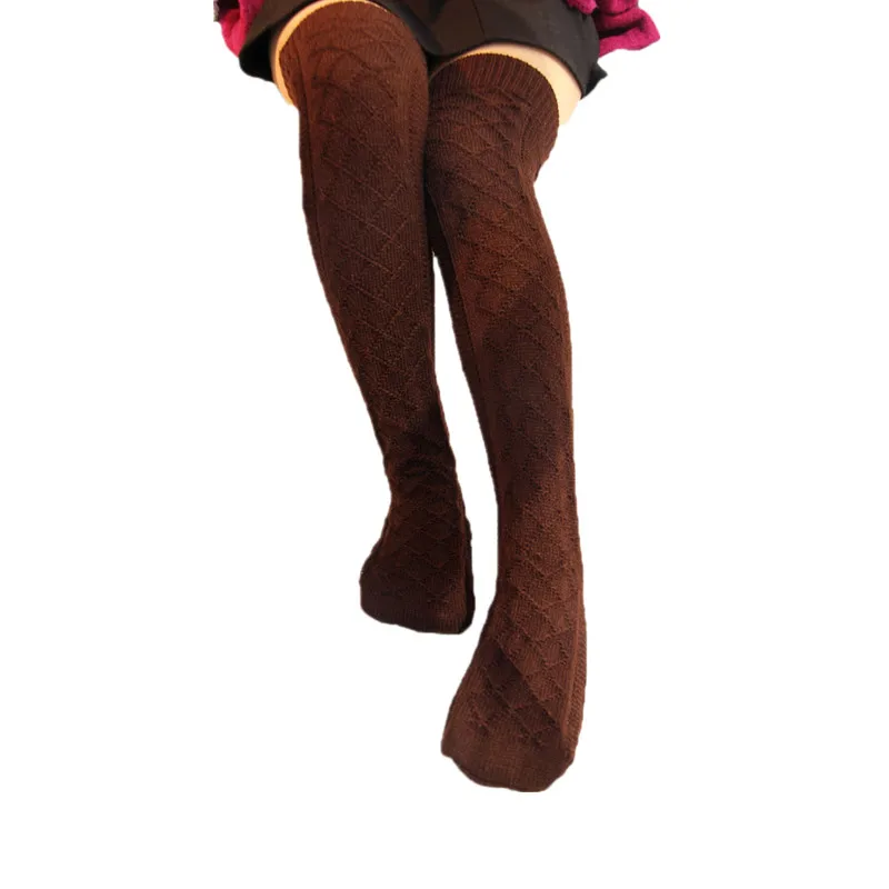 Hot Sale Soft Warm Winter Socks Plain Cozy Solid Thick Long Tube Socks Knitted Woman Stockings Boots Sock