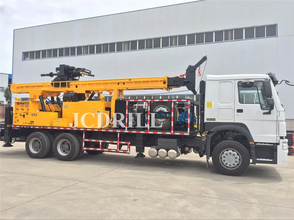400m Truck mounted hydraulic rotary Water well drilling rig with 4ton tool winch and hydraulic wrench on board