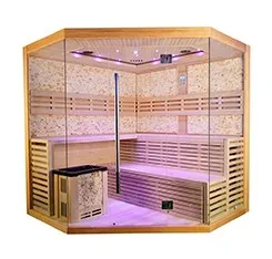 Factory supply traditional steam sauna rooms 4-6 person hemlock wood indoor steam sauna for sale