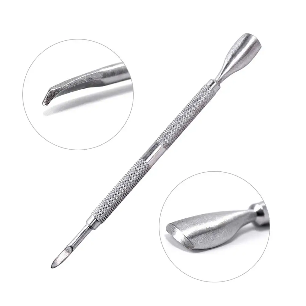 Wholesale 12.3cm Nail art Cuticle Pusher Manicure Tool Stainless Steel Nail Cuticle Pusher