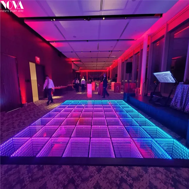 Светодиодный бесконечный зеркальный танцпол dj RGB/Светодиодная панель с 3d-эффектом для шоу