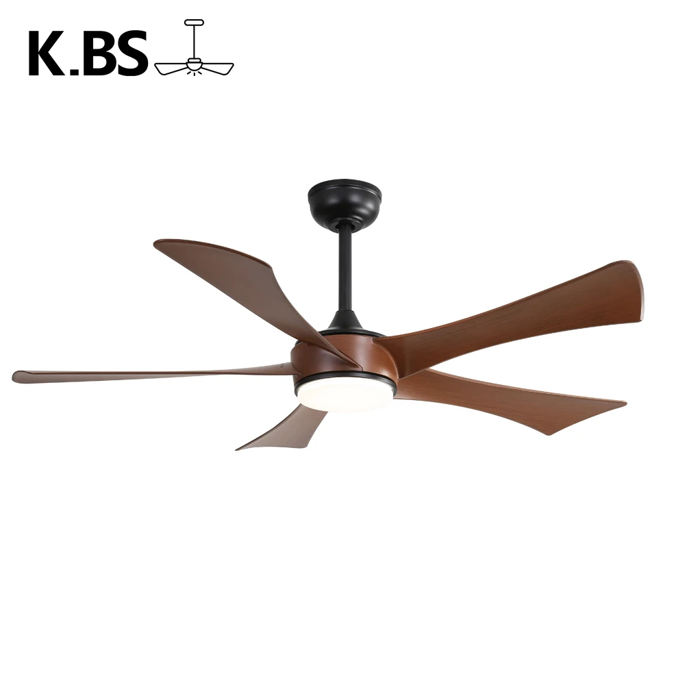 52 Inch 5 Blade Large Black Industrial Ventilation Ceiling Fan Modern Smart Ceiling Fan Light 2024