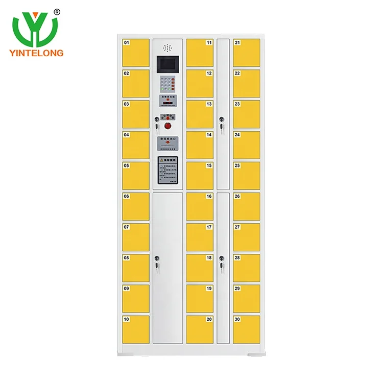Yinlong Customized Secure Mobile Charging Locker 30/40/60 doors mobile phone charging locker Steel cell phone charging locker