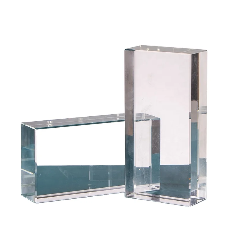 Solid K9 Fine Grinding Crystal Brick handmade glass brick partition wall Clear square brick 200*100*50MM