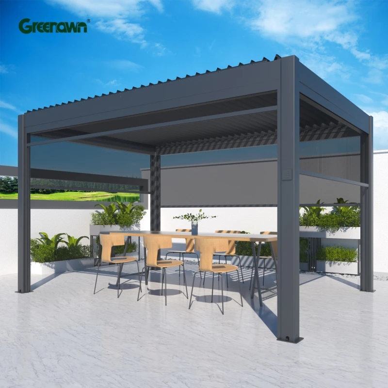 Cheap Bioclimatic Ready Made Garden Set Vintage Metal Roof Motorized Pergola Outdoor Curved Pergolas With Sun Shade