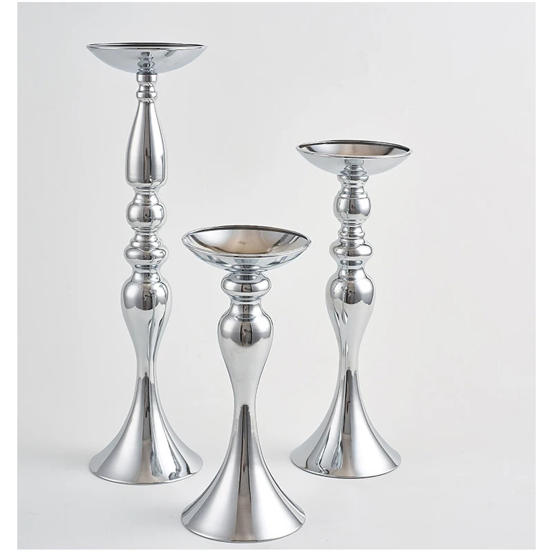 Golden Candlestick Metal Candle Holder Mermaid Flowers Vase Candlestick For Wedding Birthday Party Decoration