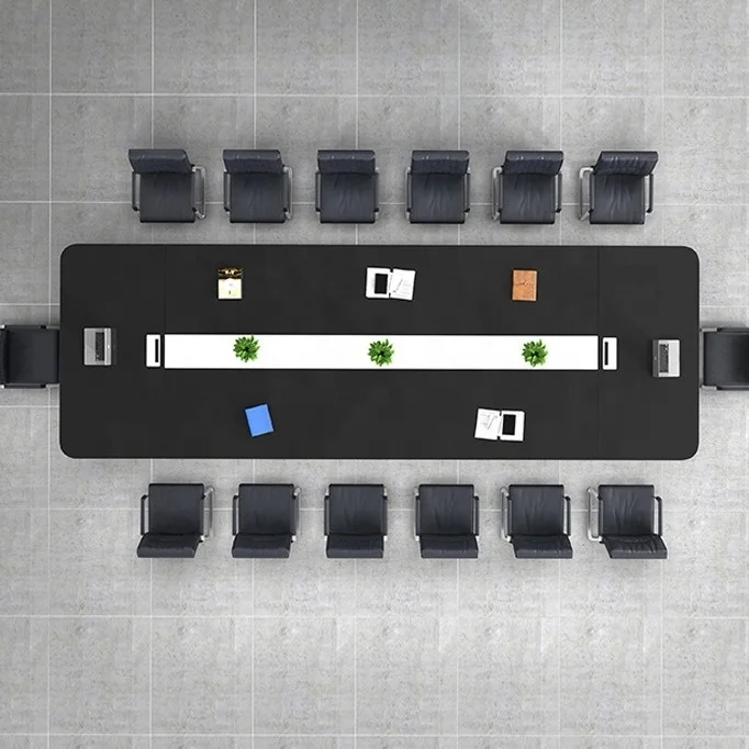 Стол для конференций черный глянцевый 1 комплект