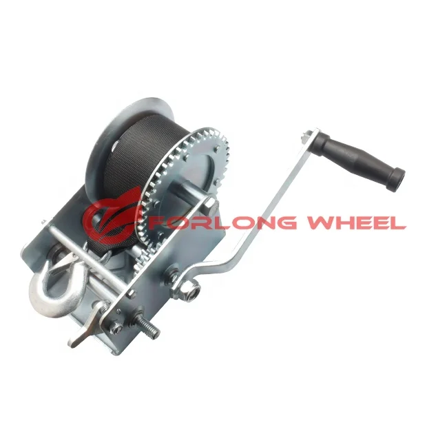 2500lbs 1100kgs Heavy Duty Manual Hand Winch, Hand Crank Strap Gear Winch With 10m Steel Wire For ATV Boat Trailer
