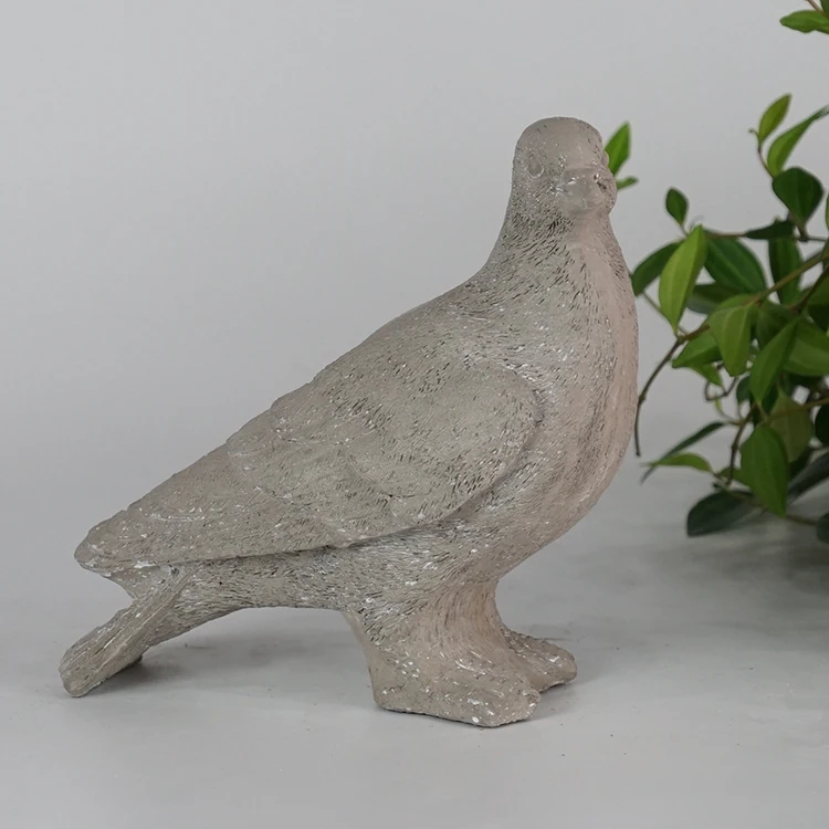 Creative hand carved concrete garden decoration cement animal pigeon statue small home decor figurines in stock
