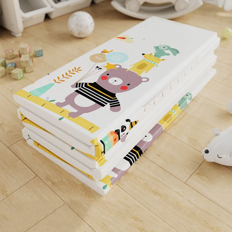 Hot Selling Non-toxic 150*180cm Foldable Double Side Printing XPE Playmat Baby Foam Crawling Mat for Baby Crawling  and Playing