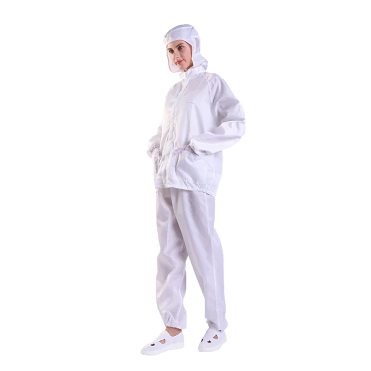hooded antistatic coverall work jacket and trousers clean room overall