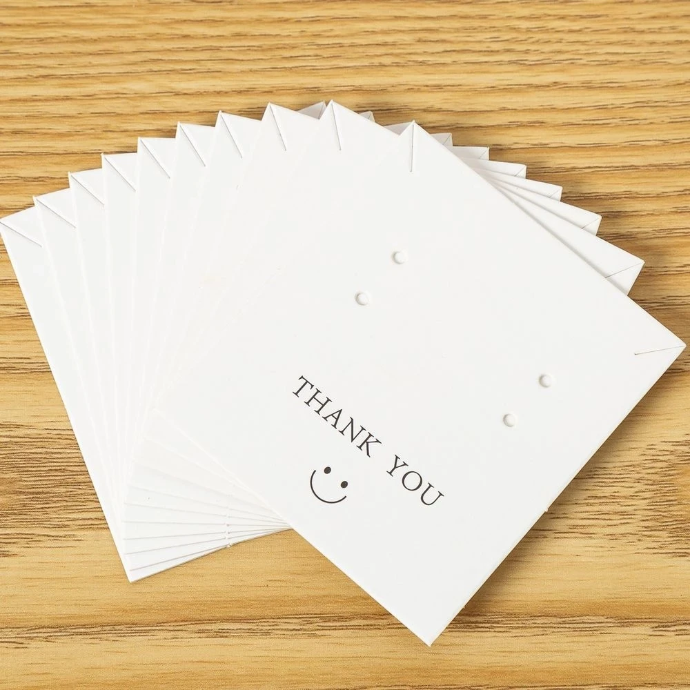 Customize Logo Paper Card Jewelry Thank You Necklace Earring Holder Cards Packing Display