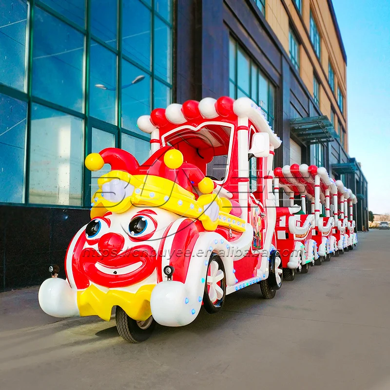 Factory Sale Electric Sightseeing Train 24 Seats Mini Clown Electric Trackless Train