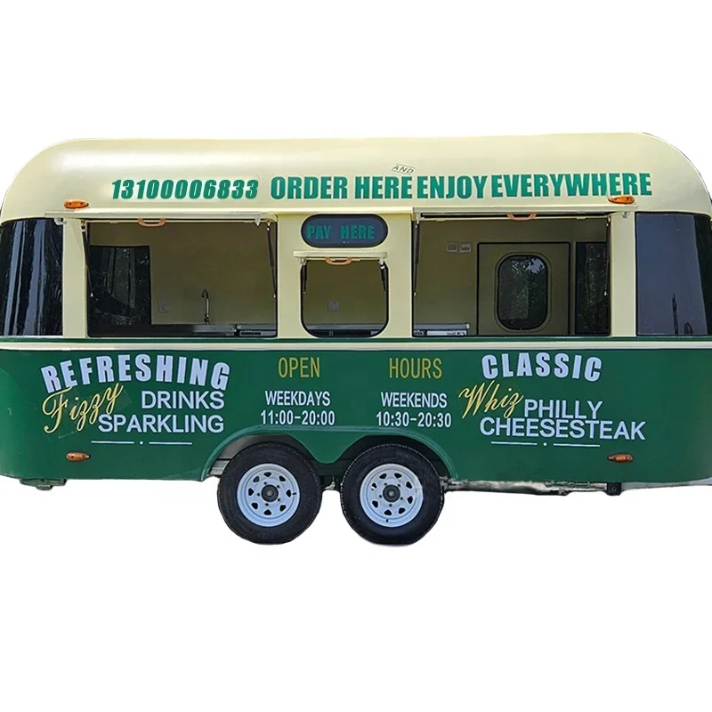 Popular Street Mini Food Truck with Oven Fast Food Van Hot Dog Coffee Food Trailer Pretzel Mobile Truck with Full Kitchen