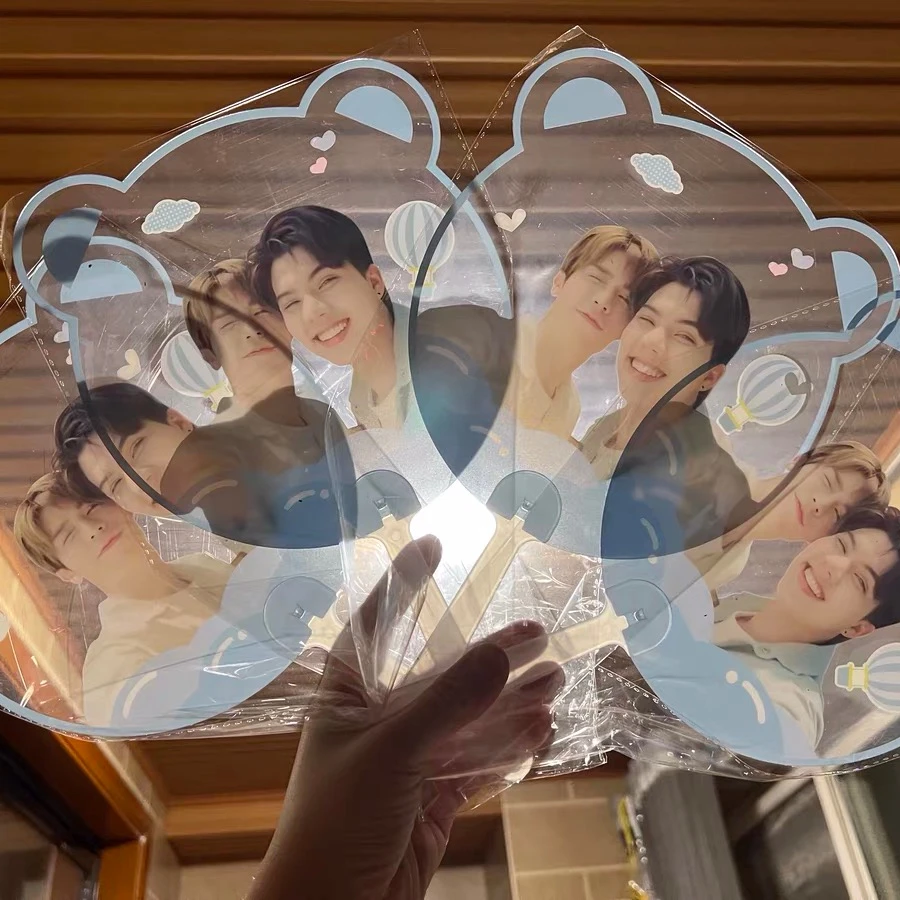 Cat star shape picket print KPOP plastic clear transparent Souvenir hand fan