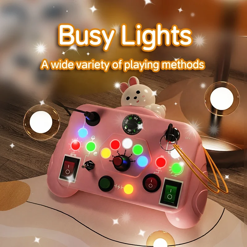 Baby Toy Handheld Quick Push Button Machine Electronic Pop Light Up Busy Machine Early Educational Simulated Machine For Kids