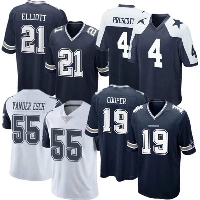  4 Dak Prescott Джерси 21 Эзекиль Эллиот 55 Leighton Vander Esch