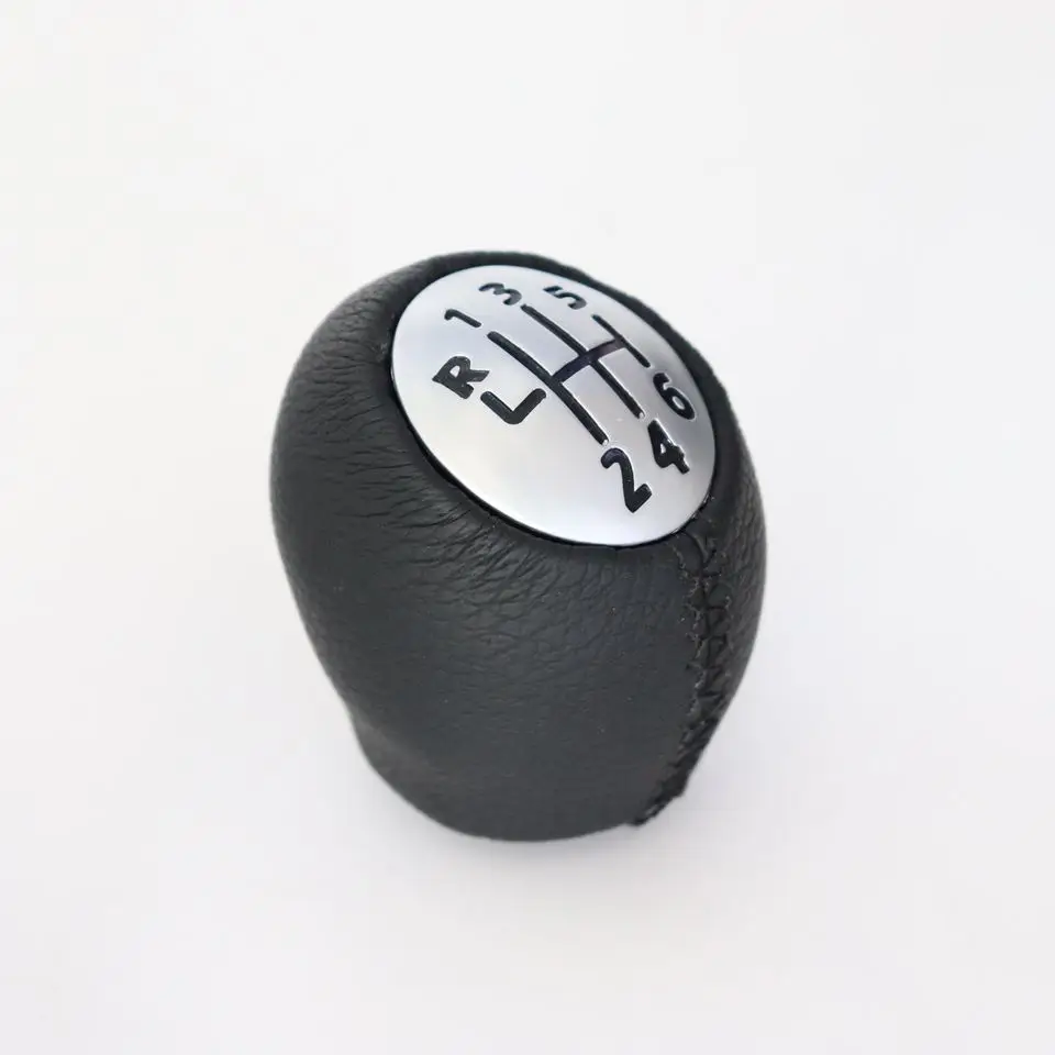 6 Speed Black Leather Gear Shift Shifter Knob Lever Stick for Renault Megane Clio Laguna Scenic